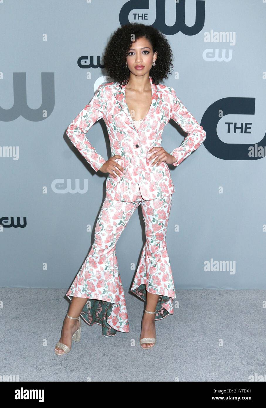 Samantha Logan attends The CW Network`s 2018 New York Upfront Held at The London Hotel on May 17, 2018 Stock Photo